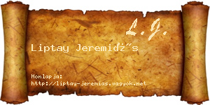 Liptay Jeremiás névjegykártya